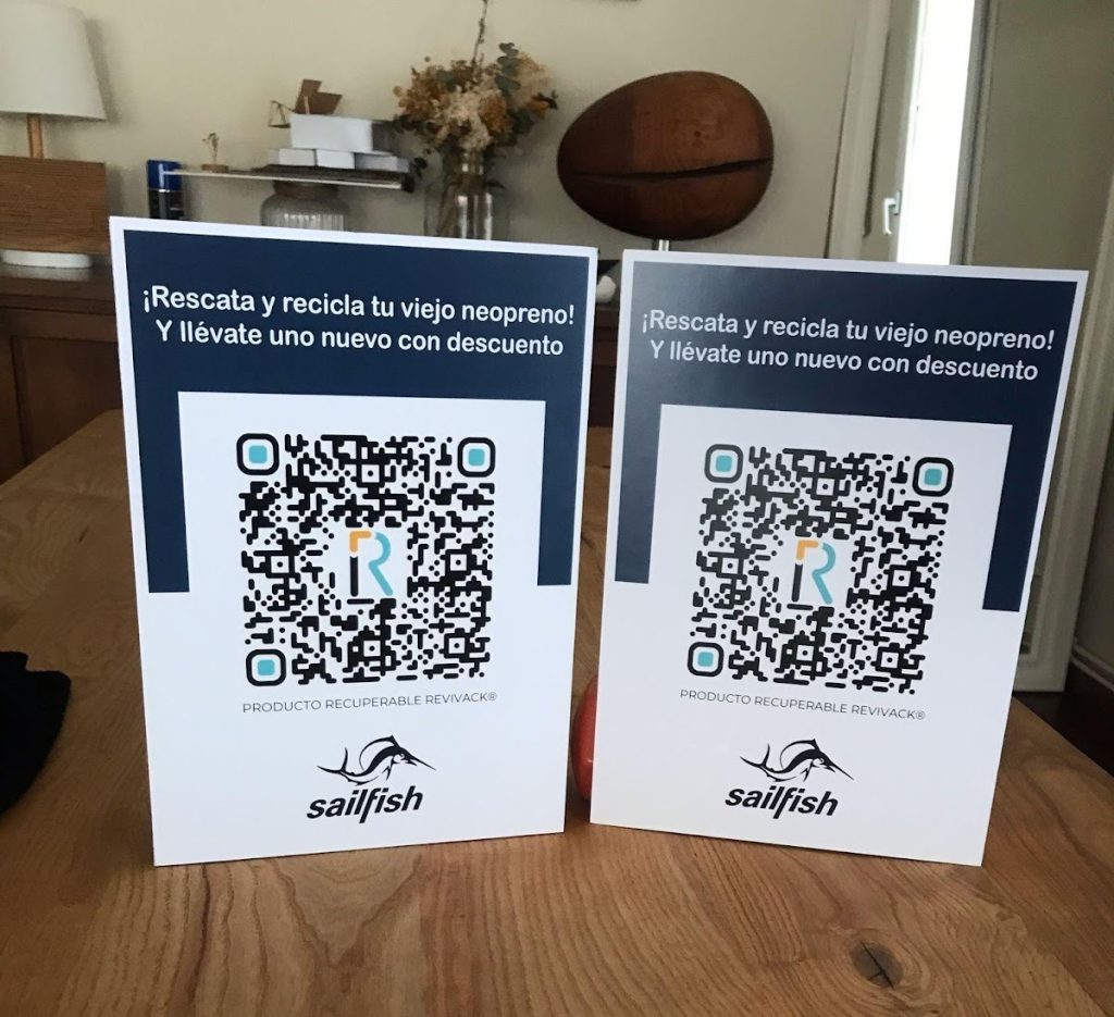 Revivack QR signs in sailfish stores