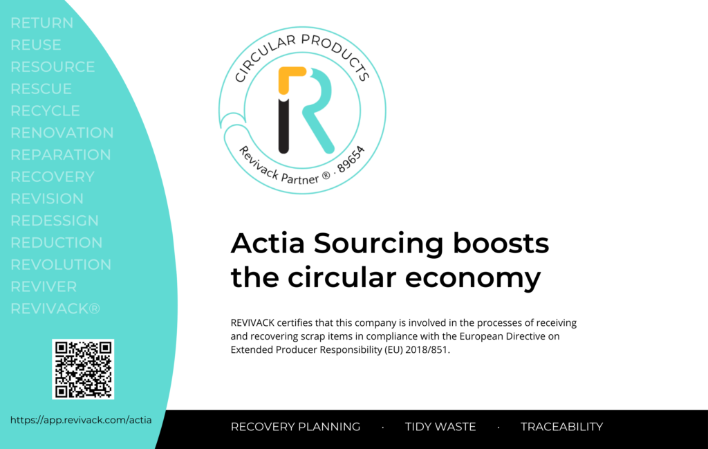 Revivack certificate for integrate the circular economy in your company